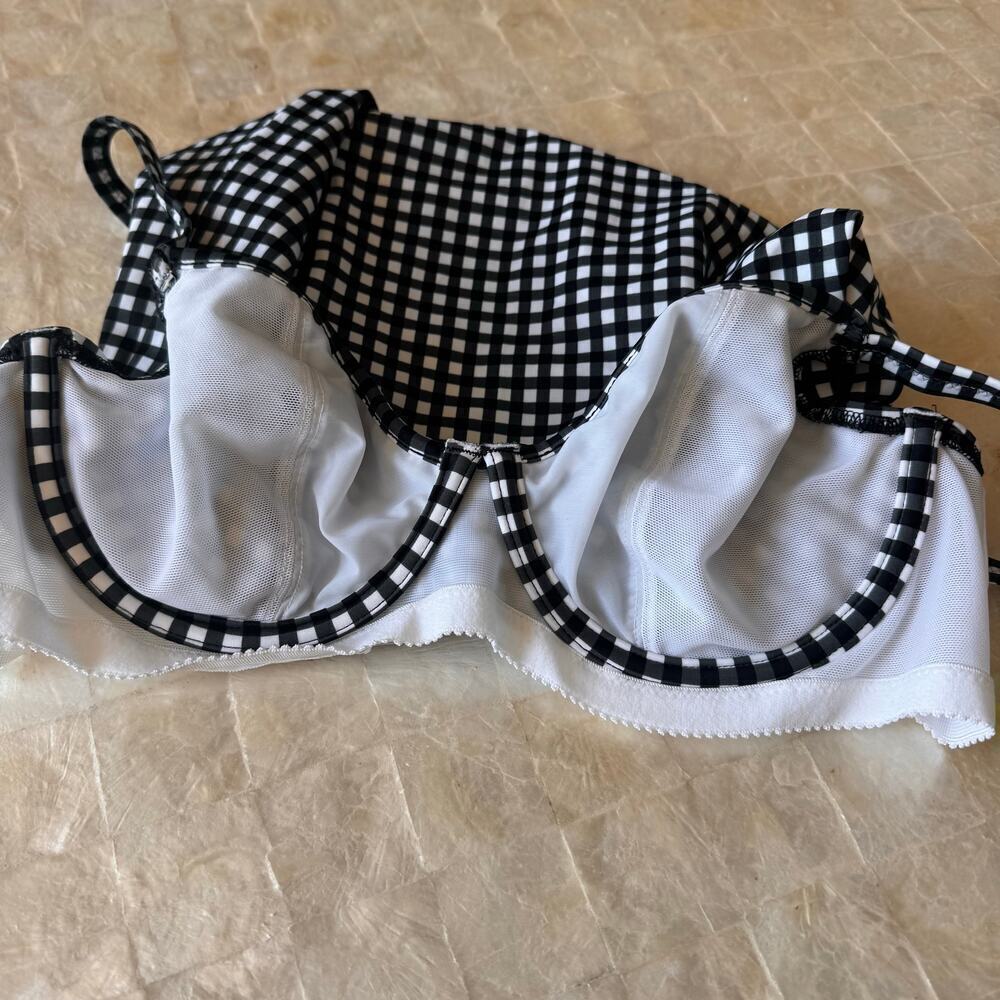 Freya MONOCHROME Check In Plunge Underwire Tankini Swim Top NEW US 30DDD Tank - Picture 6 of 8
